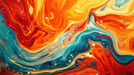 Wall Mural - Liquid abstracts swirling in vibrant motion