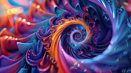 Wall Mural - Mesmerizing spiral patterns in vibrant colors