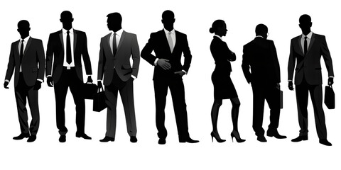 Wall Mural - clip art of set  Vector, people, shadow of people, silhouettes
black silhouetts of the woman are businessmen