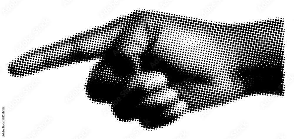 PNG Hand pointing, halftone design, transparent background Stock ...