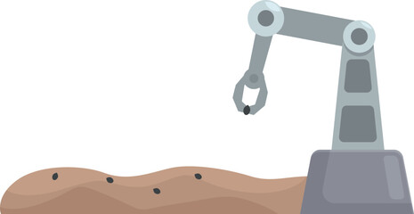Poster - Vector illustration of an automated robotic arm used for manufacturing processes