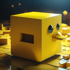 Cubic yellow duck box