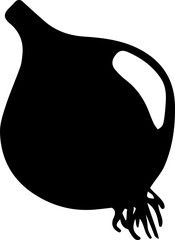 Wall Mural - hand drawn black onion flat creative icon. vegetable pictogram, food graphic object. for web design,