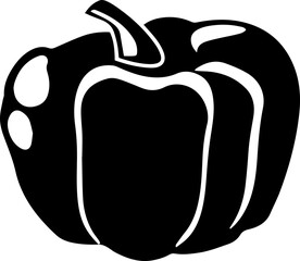 Wall Mural - hand drawn black pumpkin, squash flat creative icon. vegetable pictogram, food graphic object. for w