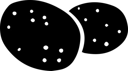 Wall Mural - hand drawn black potatoes flat creative icon. vegetable pictogram, food graphic object. for web desi