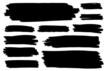 Poster - Scribbled brush black banners png sticker collection