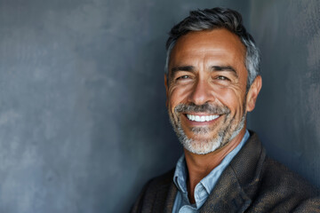 Wall Mural - Portrait of a mature man happily smiling at the camera