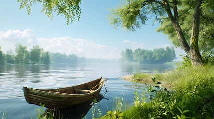 Wall Mural - boat on the lake