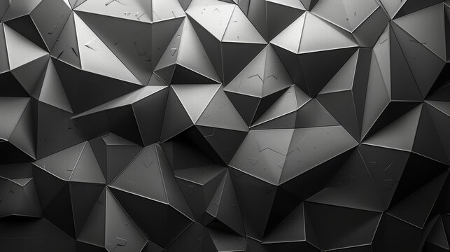 Abstract black and white geometric pattern with triangular shapes creating a textured background.