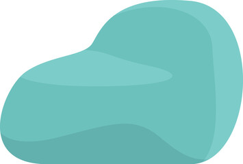 Poster - Minimalist vector illustration of a contemporary abstract blue pebble with smooth, stylized, and simple design, on a flat background