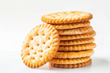 Wall Mural - a stack of cookies with a bite taken out of one