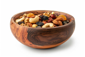 Wall Mural - a wooden bowl filled with nuts and raisins