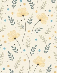  seamless pattern with flowers floral background wallpaper