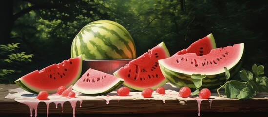 Aufkleber - watermelon. Creative banner. Copyspace image