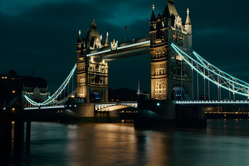 Wall Mural - tower bridge at night