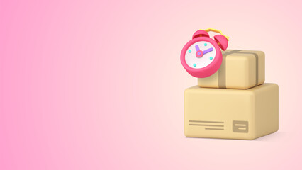 Poster - Cargo express delivery logistic service postal parcel package transportation 3d icon vector