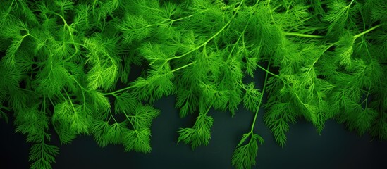 Canvas Print - Green leaves of dill as background Close up. Creative banner. Copyspace image