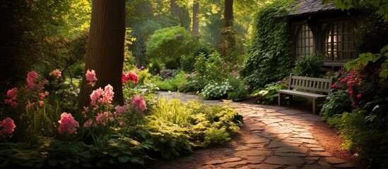 Aufkleber - beautiful garden in the forest. Creative banner. Copyspace image