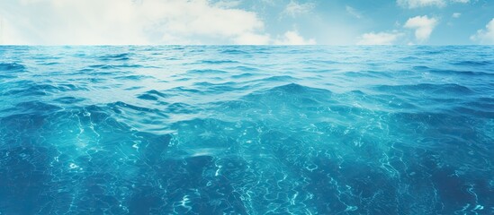Poster - blue texture of the sea. Creative banner. Copyspace image