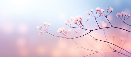 Aufkleber - pink clouds and sky for background Abstract postcard nature art pastel style soft and blur focus. Creative banner. Copyspace image