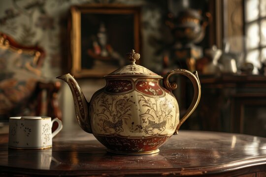 beautiful and antique teapot shape and coloring