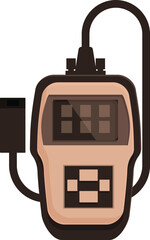 Poster - Cartoon digital multimeter illustration for electrician's diagnostic and testing equipment in flat design vector with isolated white background