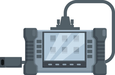 Poster - Cartoonstyle oscilloscope used for electrical signal analysis isolated on white background