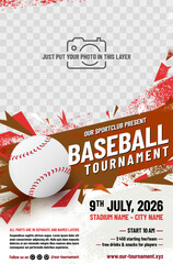 Wall Mural - baseball tournament poster template with ball