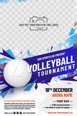 Wall Mural - volleyball tournament poster template with ball
