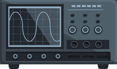 Poster - Vector illustration of a contemporary digital oscilloscope used for signal measurement
