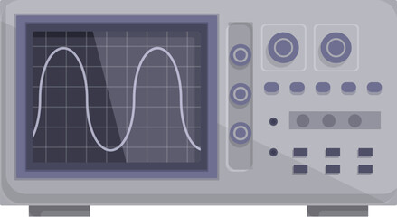 Poster - Detailed vector graphic of a contemporary digital oscilloscope used in electronics and diagnostics