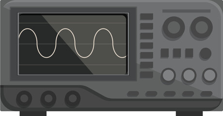 Poster - Modern digital oscilloscope vector illustration for scientific. Engineering. And educational purposes. Featuring flat design. Precision measurement. Waveform analysis. And advanced technology