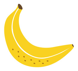 Wall Mural - Banana flat illustration. Hand-drawn fruit illustration isolated on transparent background