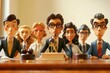© tanapat - Animated legal team in dramatic courtroom showdown, isolated white background, high detail, bold colors