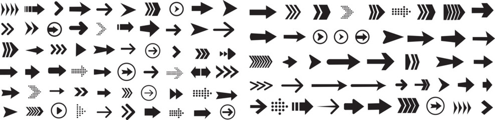 black arrow icon big sets. vector arrow illustration