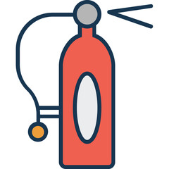 Wall Mural - Extinguisher Fire Icon Colored Outline Icon