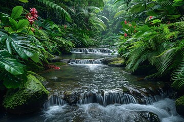 wonderful tropical river landscape in south america