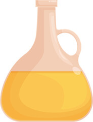 Poster - Colorful vector illustration of a laboratory flask filled with a yellow liquid