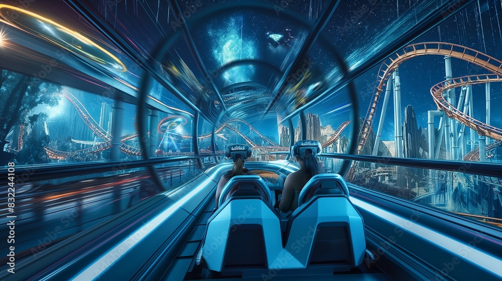 A futuristic amusement park ride using mixed reality to enhance roller ...