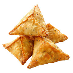 Isolated Potato Samosa Snacks, white background