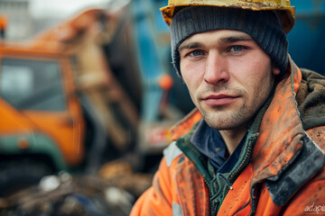 Local service workers cleaning reusing trash garbage saving planet from pollution recycling plant fabric Generative AI