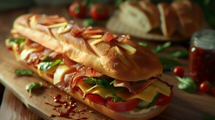 Wall Mural - Italian style submarine sandwich