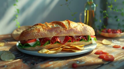 Wall Mural - Italian submarine food