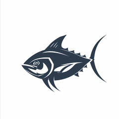 Tuna fish logo design template silhouette vector image