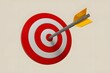 © Nida - Red and white target with yellow arrow and gray shaft piercing center