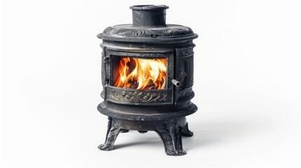 Sticker - White background isolated charcoal stove