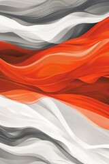 Wall Mural - Dynamic Wave Pattern Soccer Jersey Design for Sublimation in Orange, Gray, and White