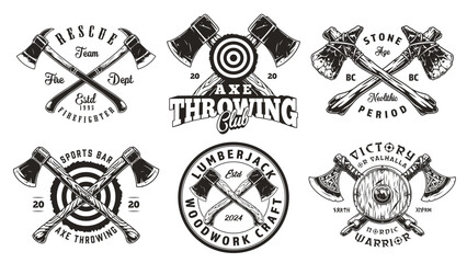 Poster - Sharp axes set sticker monochrome