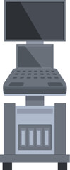 Poster - Vector illustration of a sleek, contemporary cash register with screen, perfect for businesses