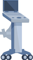 Poster - Modern, portable computer cart design in vector format, suitable for various technology themes